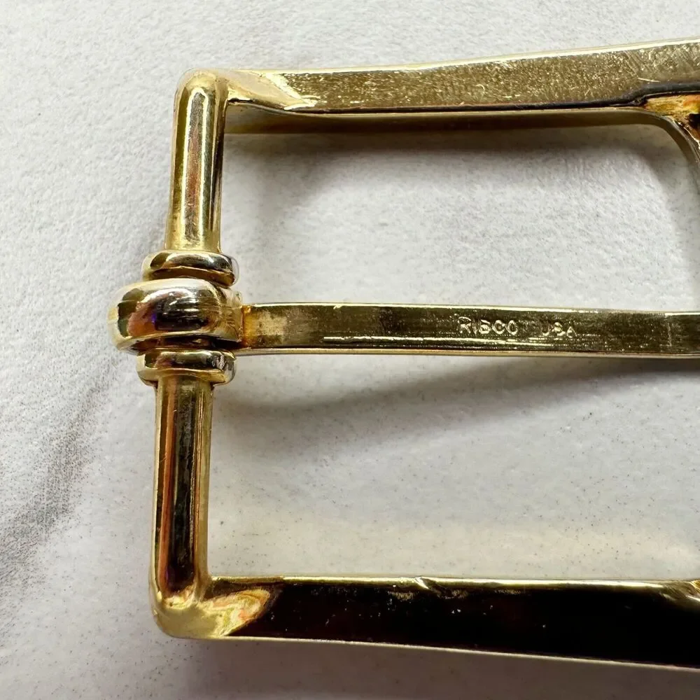 Ribco Vintage Gold Tone Simple Basic Belt Buckle Made in USA